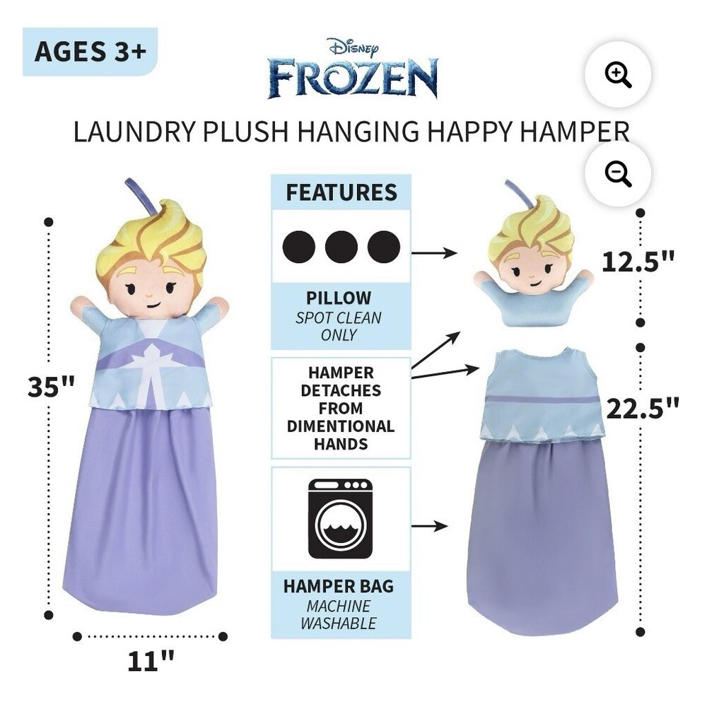 New Disney Frozen Elsa Hanging Hamper Bag Laundry Toys Etc Retired Product